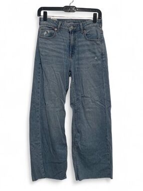 American Eagle Super High Rise Baggy Wide Leg Blue Jeans